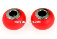 Swarovski, becharmed crystal neon red pearl, 14mm - x1