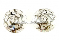 Swarovski, pandantiv rivoli, silver patina, 12mm - x2