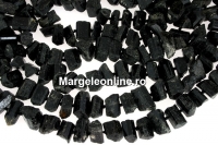 Margele turmalina neagra, piatra naturala bruta, free form, 7-10x15mm