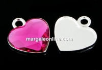 Baza pandantiv argint 925, cabochon inima 10mm - x1
