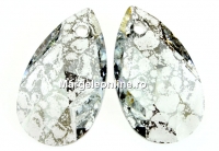 Swarovski, pandantiv picatura, silver patina, 16mm - x1