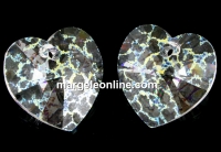 Swarovski, pandantiv inima, white patina, 10mm - x2