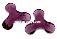 Swarovski, cabochon Molecule, amethyst, 12.5x13.6mm - x1