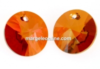 Swarovski, pandantiv rivoli, copper, 12mm - x2