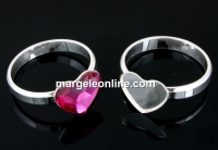 Baza inel argint 925, cabochon inima 10mm, interior 18.6mm - x1