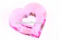 Swarovski, pandantiv Miss U Heart, rosaline, 14mm - x1