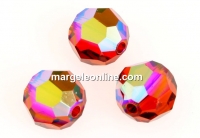 Swarovski, margele, rotund fatetat, indian red aurore boreale, 8mm - x2