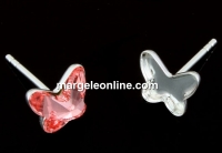 Tortite cercei argint 925, cabochon fluture 12mm - x1per