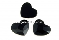 Swarovski, cabochon inima, jet, 6mm - x2