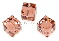 Swarovski, margele cub, blush rose, 8mm - x1