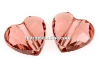 Swarovski, margele inima, blush rose, 8mm - x2