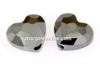 Swarovski, margele inima, silver night 2x, 8mm - x2