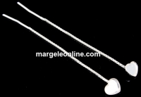 Tortite cercei argint 925 cu  lantisor pentru inima Swarovski 6mm - x1per