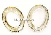Swarovski, cosmic oval fancy, silver shade, 22x16mm - x1