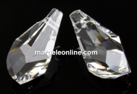 Swarovski, pandantiv picatura poligon, crystal, 17mm - x1