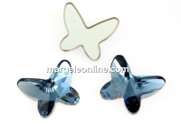 Swarovski, cabochon fluture, denim blue, 18mm - x1