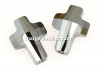 Swarovski, margele cruce, siver night 2x, 14mm - x1