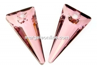 Swarovski, pandantiv spike, antique pink, 28mm - x1