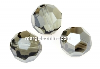 Swarovski, margele, rotund fatetat, black diamond satin, 10mm - x2