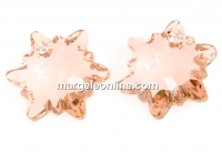 Swarovski, pandantiv edelweiss, vintage rose, 14mm - x1