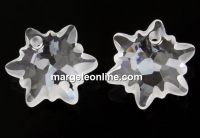 Swarovski, pandantiv edelweiss, crystal frosted, 14mm - x1