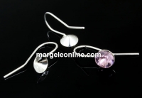Tortite cercei argint 925, chaton de 7mm - x1per