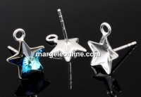 Tortite cercei argint 925 cu tija pentru stea Swarovski 10mm - x1per