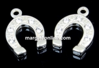 Pandantiv potcoava cu cristale argint 925, 14x10mm  - x1