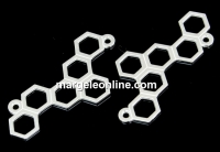 Link fagure albina argint 925, 25.5x12.5mm  - x1