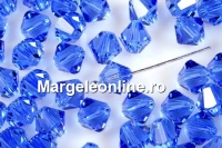 Swarovski, margele bicone, sapphire, 8mm - x10