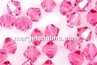 Swarovski, margele bicone, rose, 8mm - x10