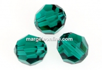 Swarovski, margele, rotund fatetat, emerald, 10mm - x2