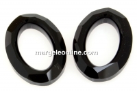 Swarovski, cosmic oval fancy, jet, 15x11mm - x1