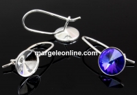 Baza cercei cu bordura, argint 925, rivoli Swarovski 8mm - x1per