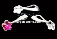 Baza pandantiv argint 925, floare Swarovski 6mm - x1