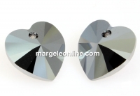 Swarovski, pandantiv inima, light chrome, 14mm - x2