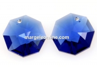 Swarovski, pandantiv octogon, dark sapphire, 14mm - x1