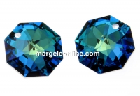Swarovski, pandantiv octogon, bermuda blue, 14mm - x1