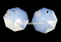 Swarovski, pandantiv octogon, white opal, 14mm - x1
