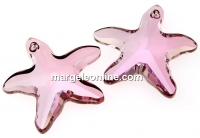 Swarovski, pandantiv stea de mare, antique pink, 20mm - x1