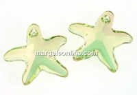 Swarovski, starfish pendant, luminous green, 28mm - x1