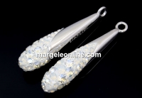 Swarovski, pand. pave placat cu rodiu, moonlight, 30mm - x1