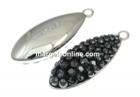 Swarovski, pand. pave placat cu rodiu, hematite, 20mm - x1