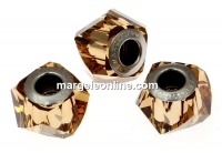 Swarovski, becharmed helix light smoked topaz, 14mm - x1