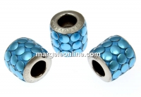 Swarovski, becharmed pave mettalics blue brushed, 9.5mm - x1