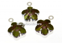 Swarovski, rhodium-plated pendant, flower, lilac shadow, 13mm - x2