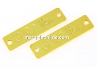 Link gravat din argint 925 placat cu aur, I love you, 19x5mm - x1