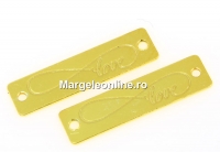Link gravat din argint 925 placat cu aur, infinit Love, 19x5mm - x1