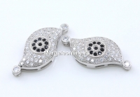 Link cu cristale argint 925 rodiat, 23mm - x1