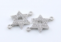Link Steaua lui David cu cristale argint 925 rodiat, 16mm - x1